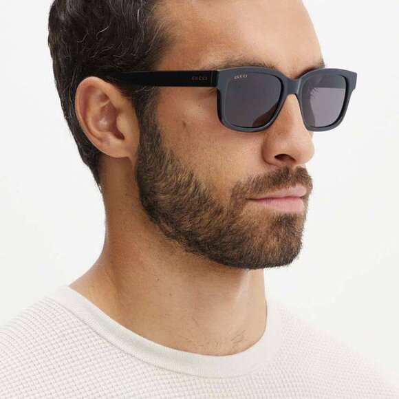 Gucci GG1583S 001 Sunglasses Black Square Frame, Grey Lenses - Picture 2 of 11